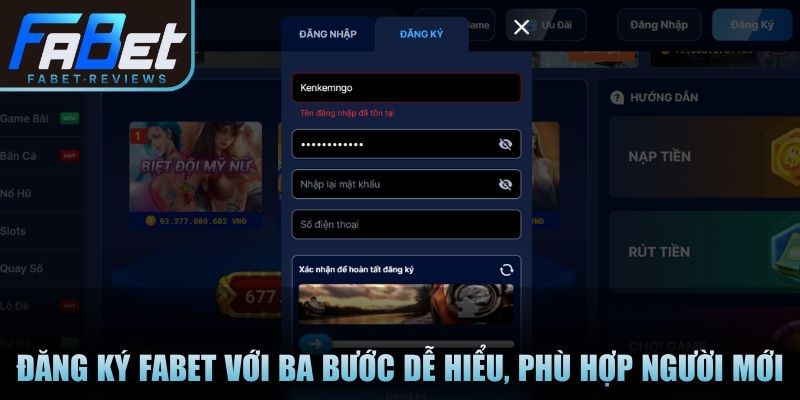 Đăng ký Fabet với ba bước dễ hiểu, phù hợp người mới